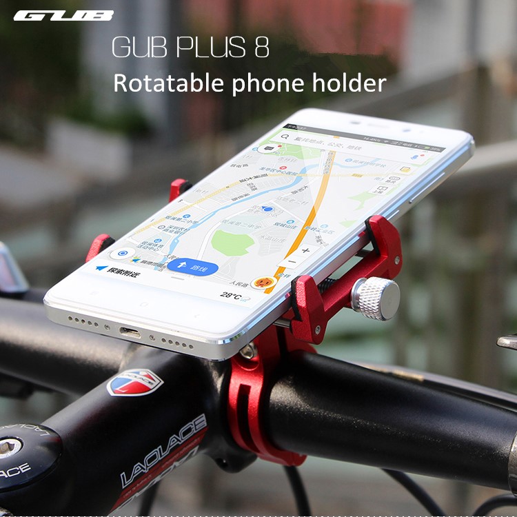 GUB PLUS 8 360-degree Rotary Aluminum Alloy Bike Handlebar Mount Holder, Clamp Size: 55-100mm - Red-8