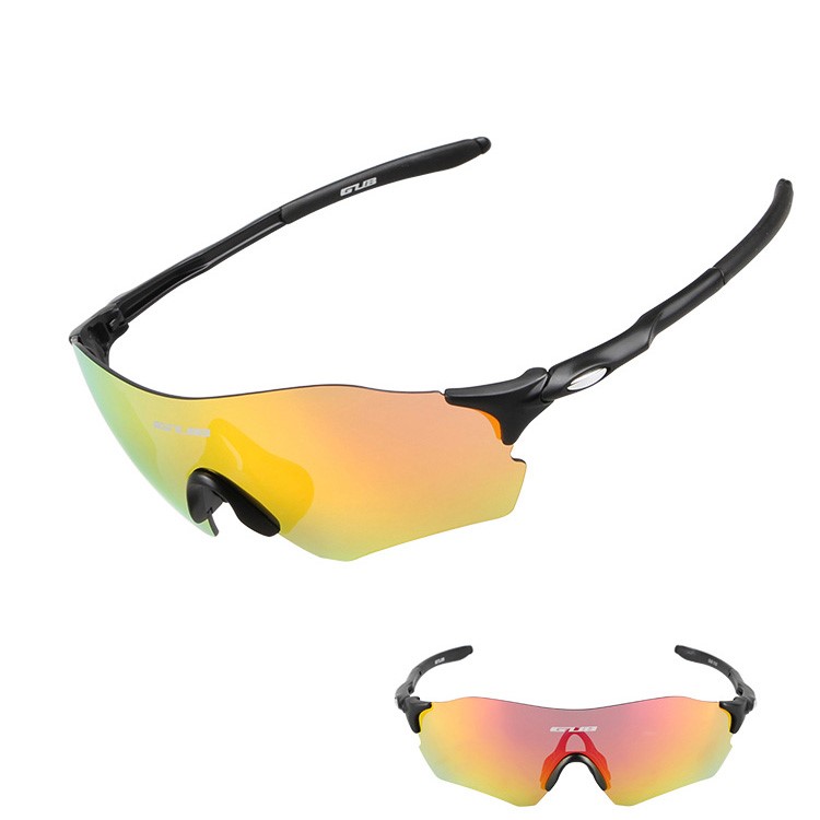 GUB 5100 Fashion Bi-color Ultraviolet-proof Polarizer Glasses with Storage Case for Outdoor Cycling - Black / Red-1