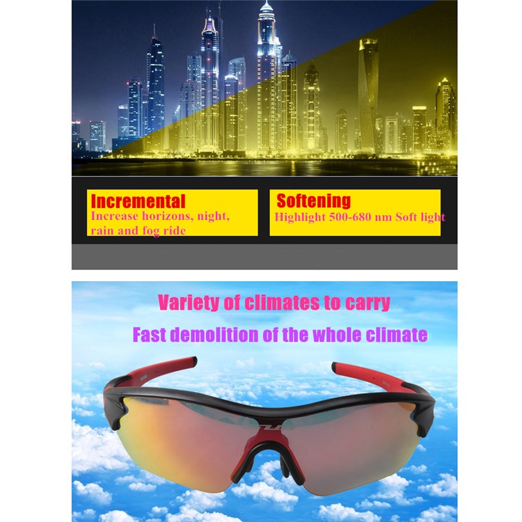 GUB 5300 Polarized Outdoor Sports Glasses Running Riding Bicycle Glasses Cycling Equipment - Red-3