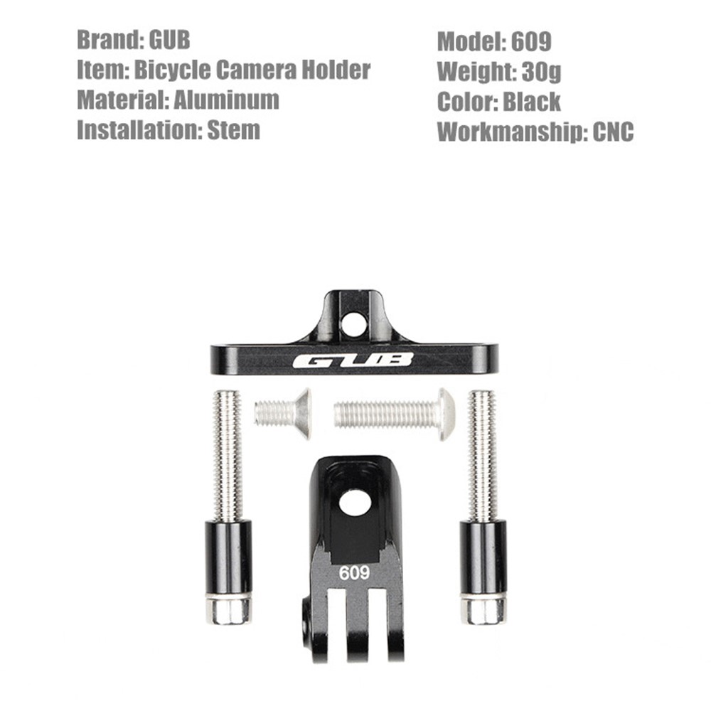 GUB 609 Aluminum Alloy Bicycle Camera Holder Bike Handlebar Stem Mount-3