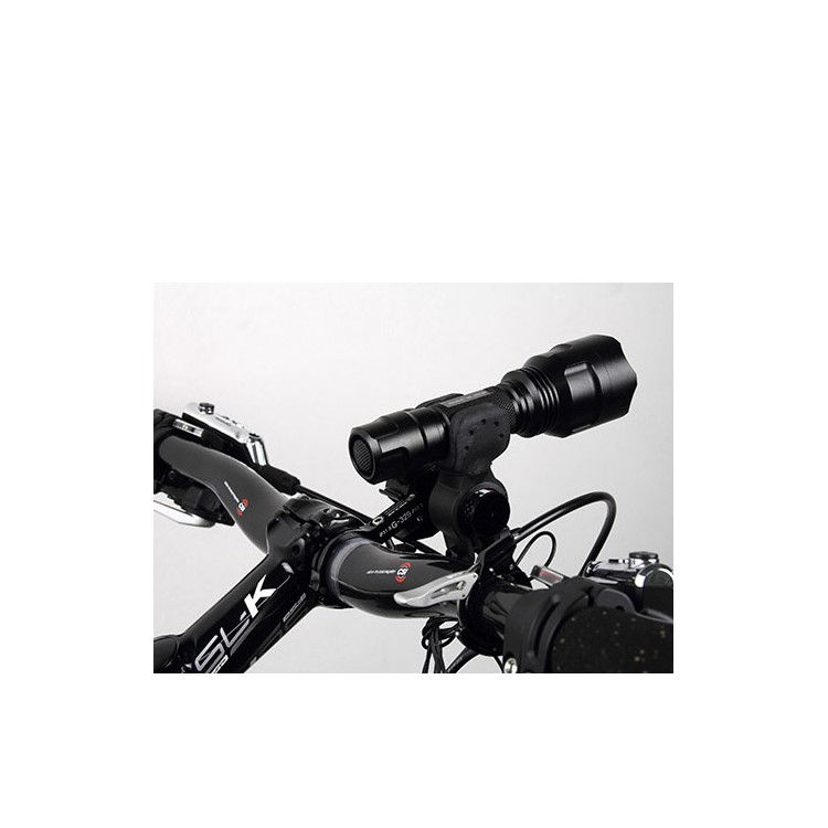 GUB 229 Aluminium Alloy Bike Handlebar Extender Flashlight Mount Bracket + 3K Carbon Fiber Tube - Black-2