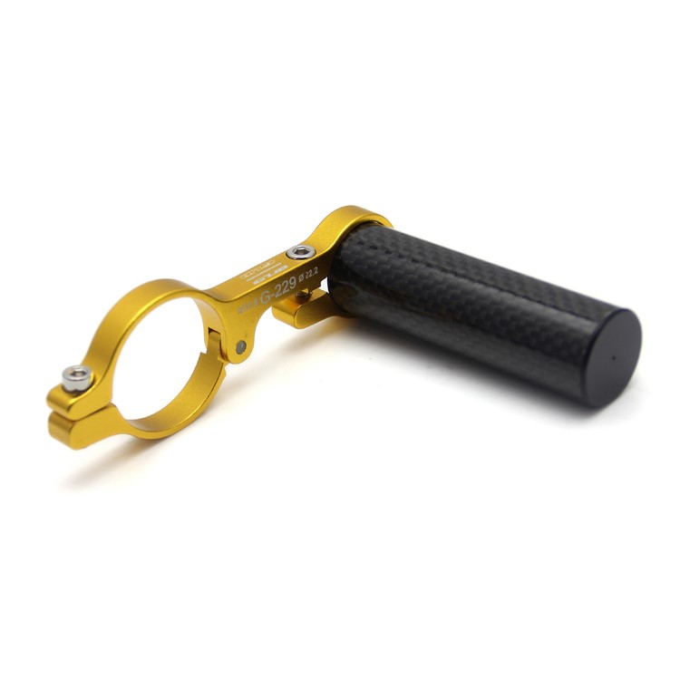 GUB 229 Aluminium Alloy Bike Handlebar Extender Stopwatch Mount Bracket + 3K Carbon Fiber Tube - Gold-1
