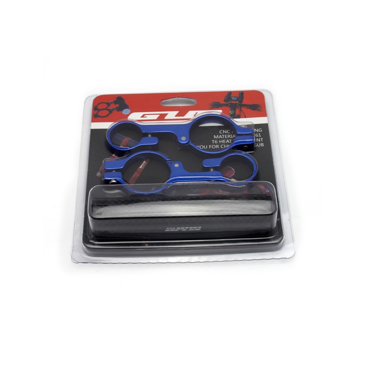 GUB 559 Bike Carbon Fiber Texture Handlebar Extender Bicycle Extension Lamp Bracket - Blue-2