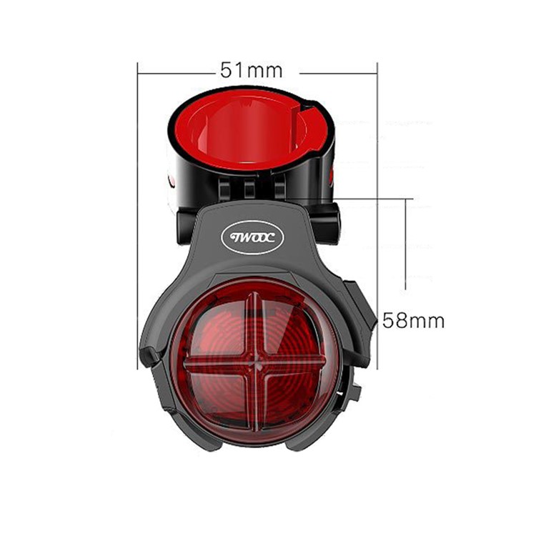 T-003 Bicicleta Sensor De Freno Inteligente Luz De Cola USB Recargable Bicicleta De Seguridad A Prueba De Agua Luz Trasera-5