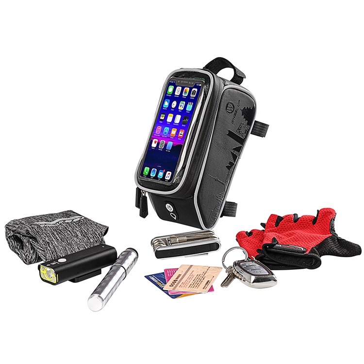 WHEEL UP 6-inch Cycling Front Tube Bag Waterproof Touch Screen Phone Bag-3