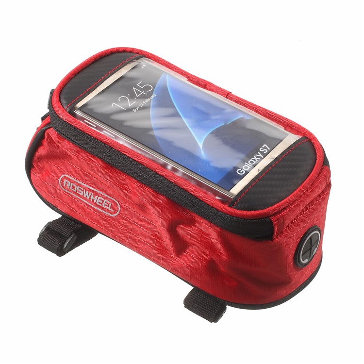 ROSWHEEL 4.8inch Bicycle Top Tube Bag Pouch for iPhone 6 6s (12496M) - Red-2