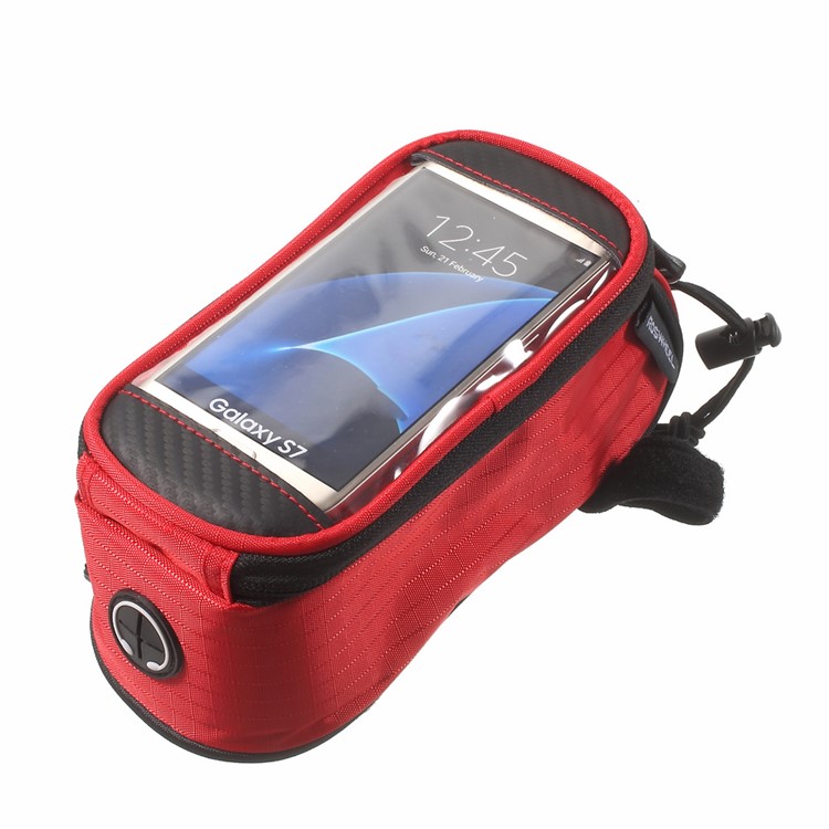 ROSWHEEL 4.8inch Bicycle Top Tube Bag Pouch for iPhone 6 6s (12496M) - Red-3