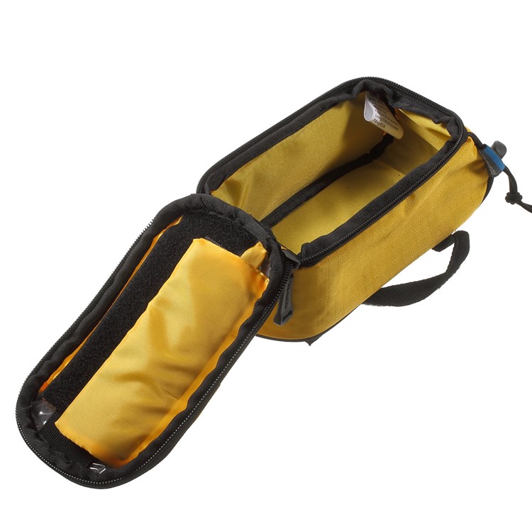 ROSWHEEL 4.8inch Bicycle Front Tube Bag for iPhone 6/6s/7/8/SE (2020)/SE (2022) (12496M) - Yellow-11