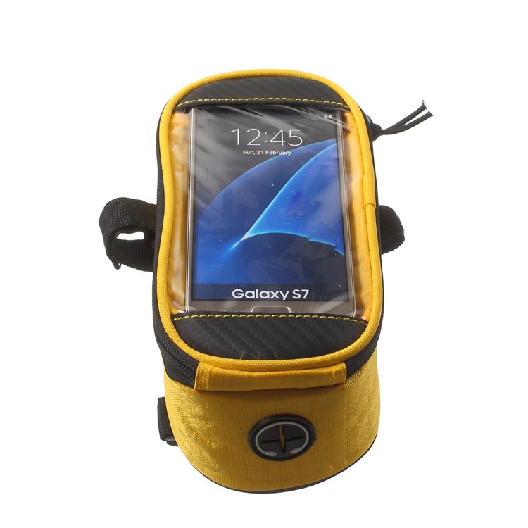ROSWHEEL 4.8inch Bicycle Front Tube Bag for iPhone 7 6 6s (12496M) - Yellow-2