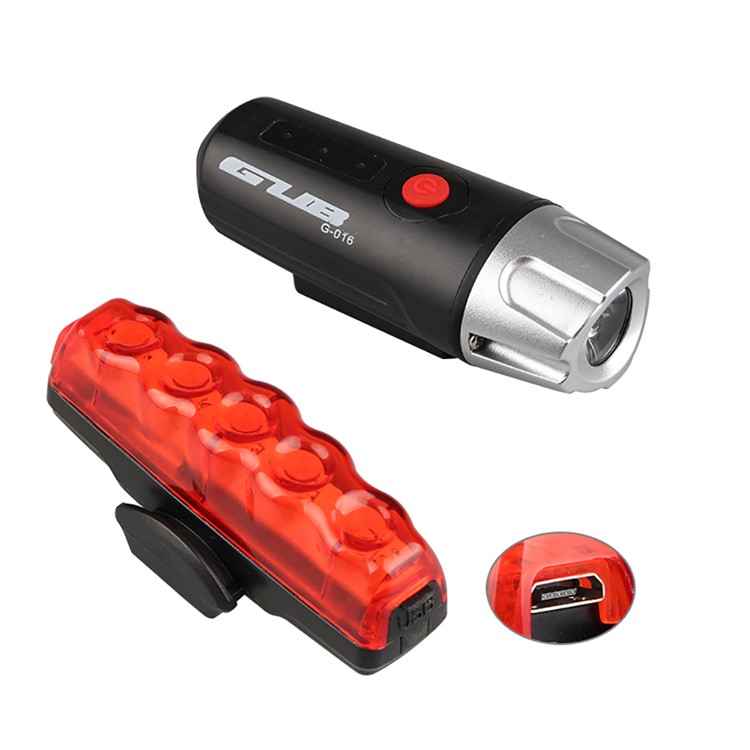 GUB 016 Front Light & Taillight USB Rechargeable Bicycle Waterproof Lamp-1