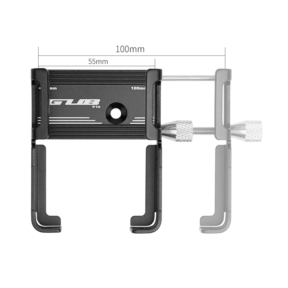 Gub P10 Aleación de Aluminio Bicicleta Soporte de Soporte de Soporte de Soporte de Teléfonos Móvil - Negro