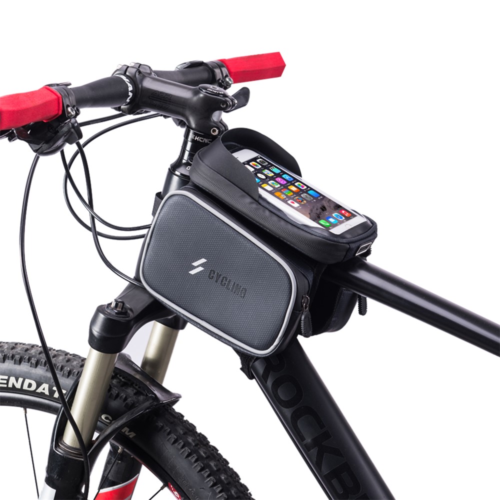 SZ-009 Cycling Upper Tube Package Bicycle Front Beam Bag with Two Side Pouch Touch Screen Phone Bag-10