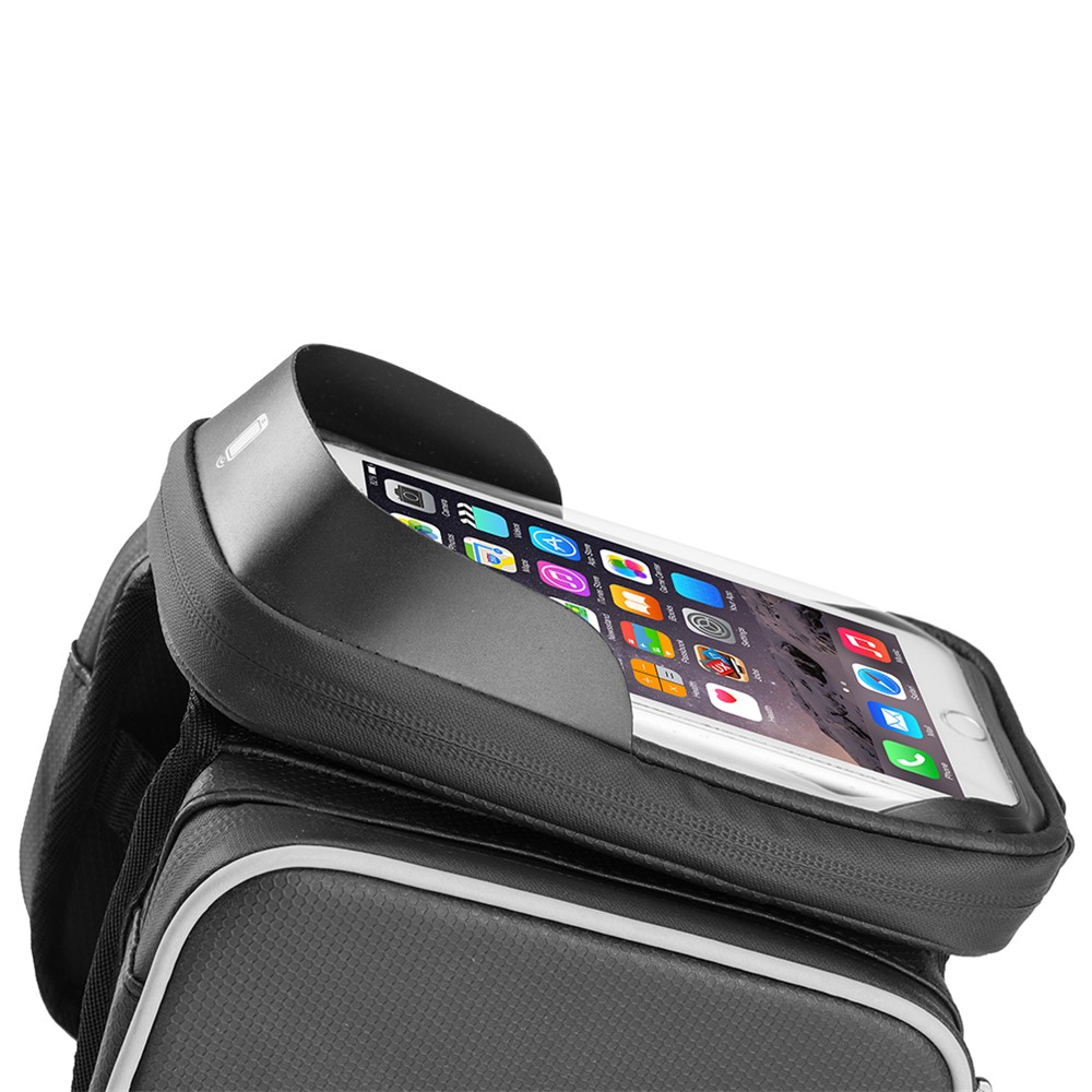 SZ-009 Cycling Upper Tube Package Bicycle Front Beam Bag with Two Side Pouch Touch Screen Phone Bag-7