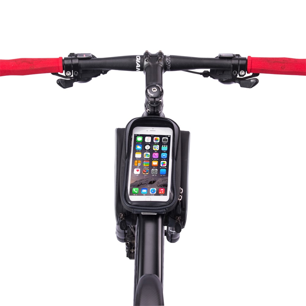 SZ-009 Cycling Upper Tube Package Bicycle Front Beam Bag with Two Side Pouch Touch Screen Phone Bag-9