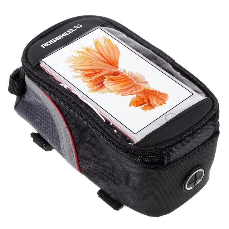 ROSWHEEL 5.5inch Bike Front Tube Bag for iPhone 6s Plus / Galaxy S7 (12496L) - Red / Black