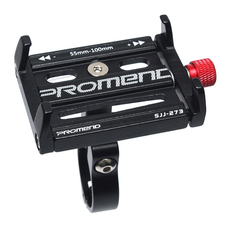 PROMEND Bicycle Mount Aluminum Alloy Mobile Phone Holder Bracket for Motorcycle Bike, Clamp Size: 5.5-10cm - Black-4