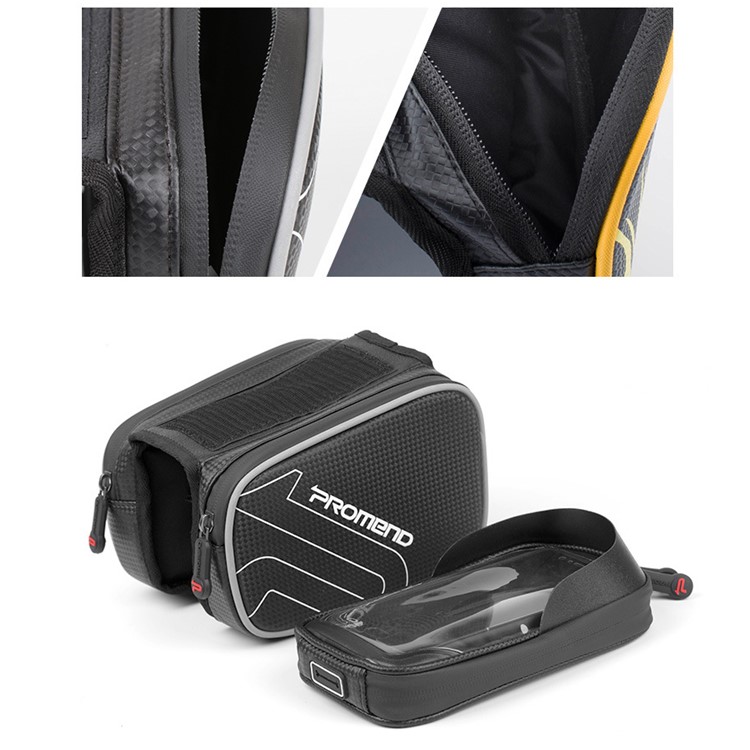 PROMEND SGB-14E38 Bikes Saddle Bag+Waterproof Clear Window Pouch for 6.2-inch Cell Phone Riding Equipment PF-5