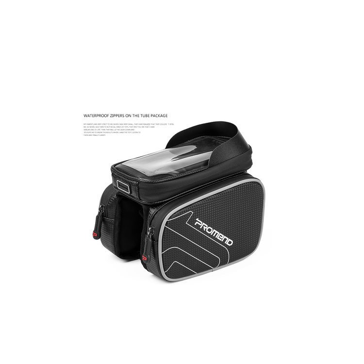 PROMEND SGB-14E38 Bikes Saddle Bag+Waterproof Clear Window Pouch for 6.2-inch Cell Phone Riding Equipment PF-6