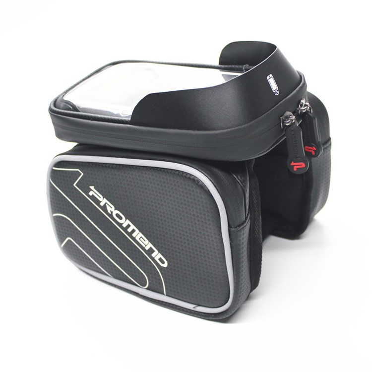 PROMEND SGB-14E38 Bikes Saddle Bag+Waterproof Clear Window Pouch for 6.2-inch Cell Phone Riding Equipment PF-8