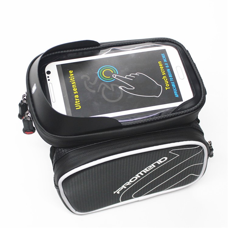 PROMEND SGB-14E38 Bikes Saddle Bag+Waterproof Clear Window Pouch for 6.2-inch Cell Phone Riding Equipment PF-9