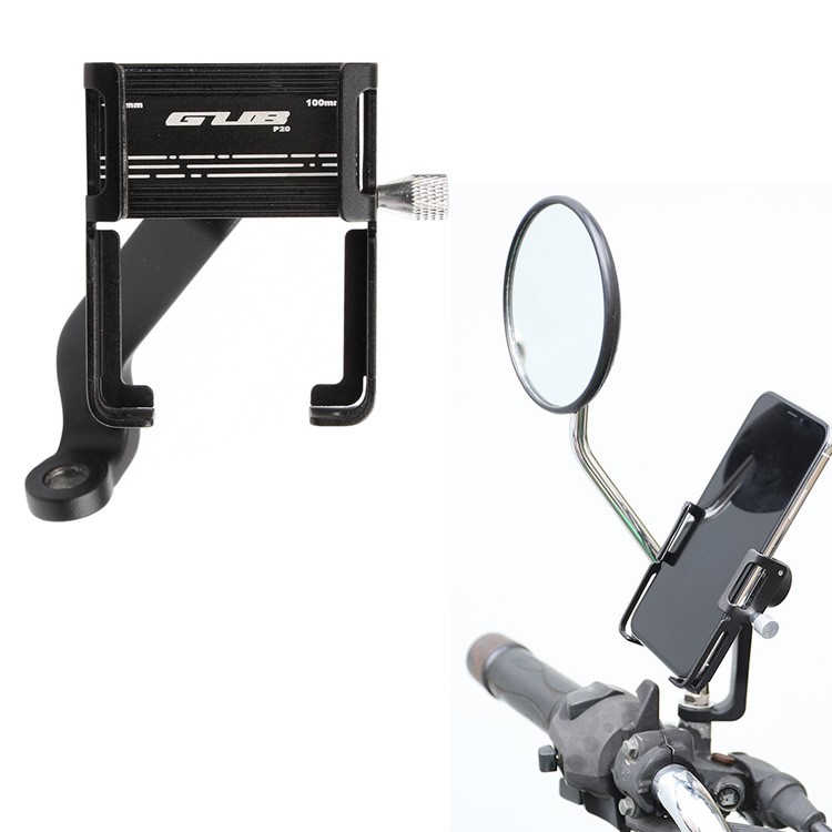 GUB P20 Supporto Per Telefono In Alluminio Supporto Per Telefono Per Veicoli Elettrici Supporto Per Manubrio Da Moto Per Telefono Da 55-100 Mm - Nero-1