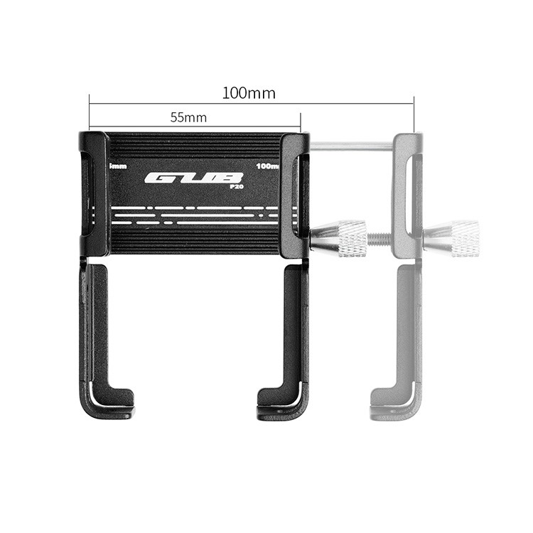 GUB P20 Supporto Per Telefono In Alluminio Supporto Per Telefono Per Veicoli Elettrici Supporto Per Manubrio Da Moto Per Telefono Da 55-100 Mm - Nero-9