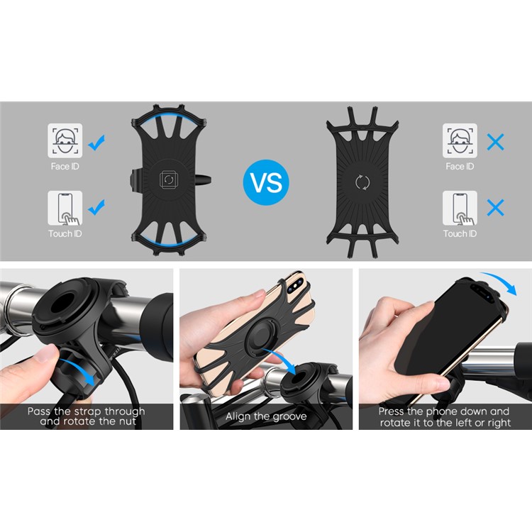 VUP 360 Degree Bicycle Handlebar Mount Phone Holder for 4.0-6.5 inch Smartphones-2