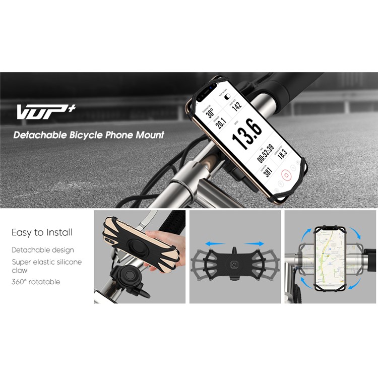 VUP 360 Degree Bicycle Handlebar Mount Phone Holder for 4.0-6.5 inch Smartphones-3