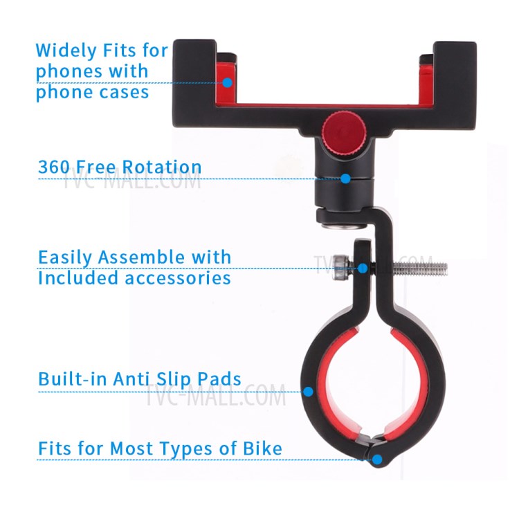 360° Rotation Mobile Phone Holder for Rotary Bicycle Motorcycle Electric Vehicle-11