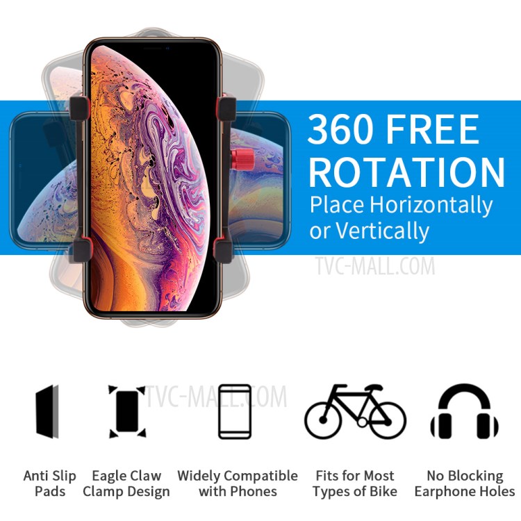 360° Rotation Mobile Phone Holder for Rotary Bicycle Motorcycle Electric Vehicle-6