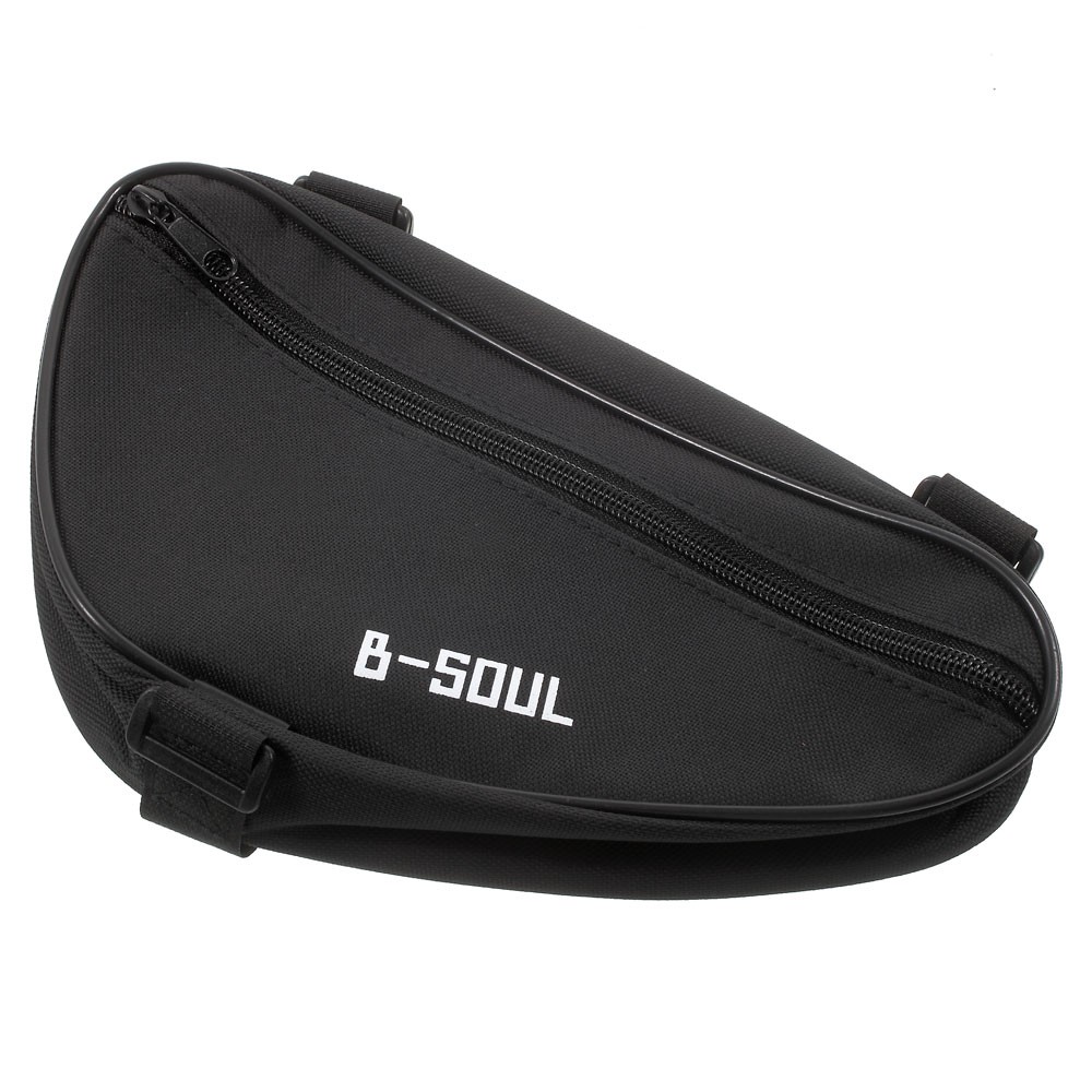 B-SOUL Bicycle Front Frame Triangle Cycling Tube Pouch Bag - Black-3