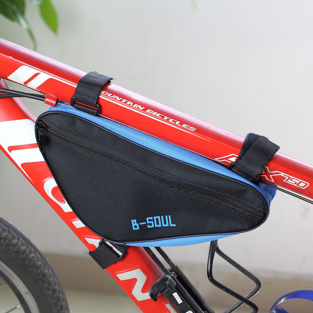 B-SOUL Bicycle Front Frame Triangle Cycling Tube Pouch Bag - Black-7