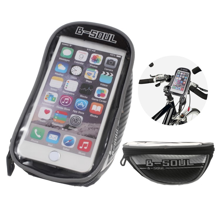 B-SOUL Outdoor Cycling Touch Screen Bike Top Tube Bag for iPhone 6s Plus/6 Plus Etc - Silver Color-1
