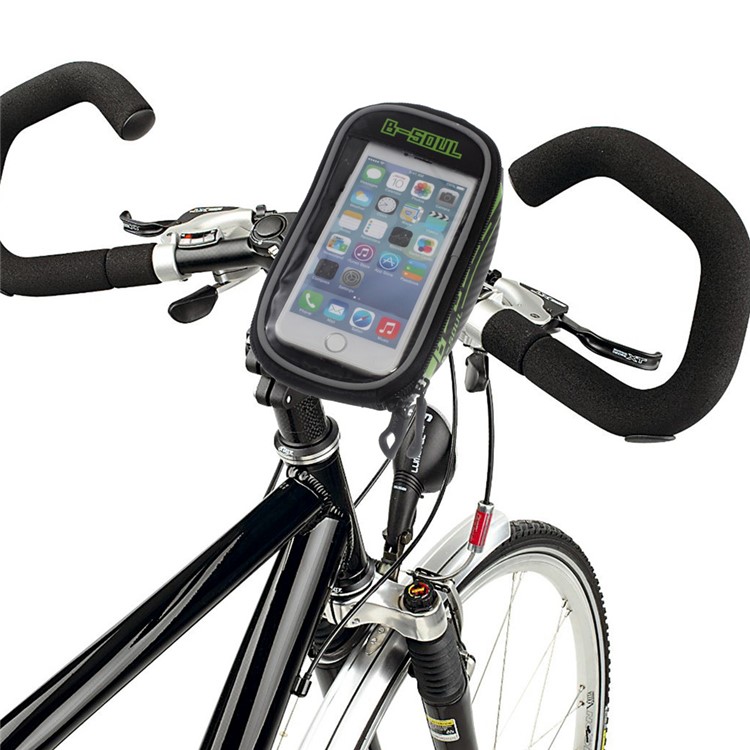B-SOUL Cycling Bike Handlebar Frame Top Tube Bag for iPhone 6s Plus/6 Plus Etc - Green-5