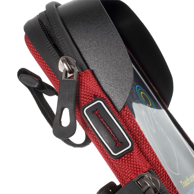Bicycle Front Tube Bag with Shade for iPhone 6s Plus/Samsung S7 Edge Etc - Red-7