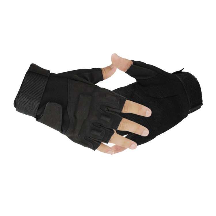 Outdoor Military Tactics Half-finger Fingerless Gloves Hunting Riding Cycling Gloves - Black / XL-1
