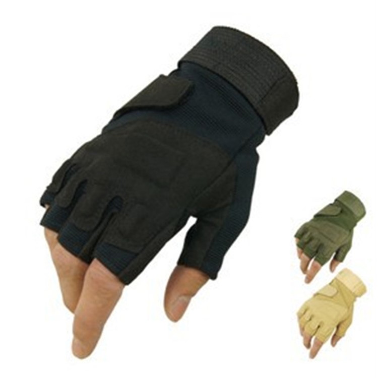 Outdoor Military Tactics Half-finger Fingerless Gloves Hunting Riding Cycling Gloves - Black / XL-4
