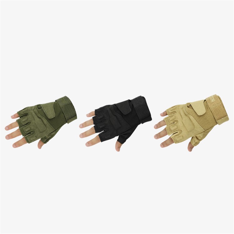 Outdoor Military Tactics Half-finger Fingerless Gloves Hunting Riding Cycling Gloves - Black / XL-5