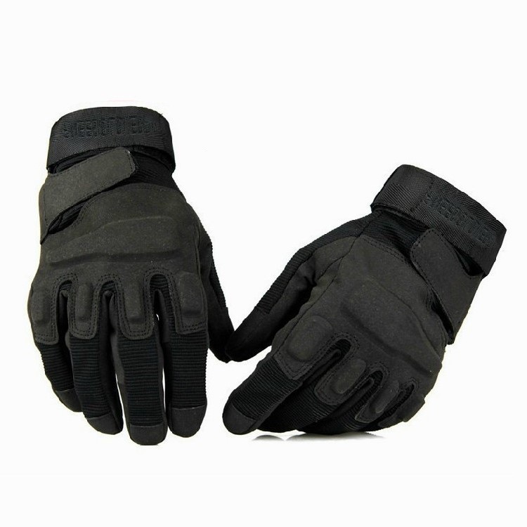 Durable Full Finger Protective Gloves for Outdoor Tactile Cycling - Black / M Size-2