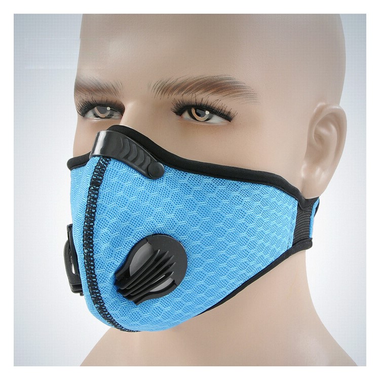 MLD Windproof Nylon Mesh Cycling Face Mask Riding Respirator - Blue-1