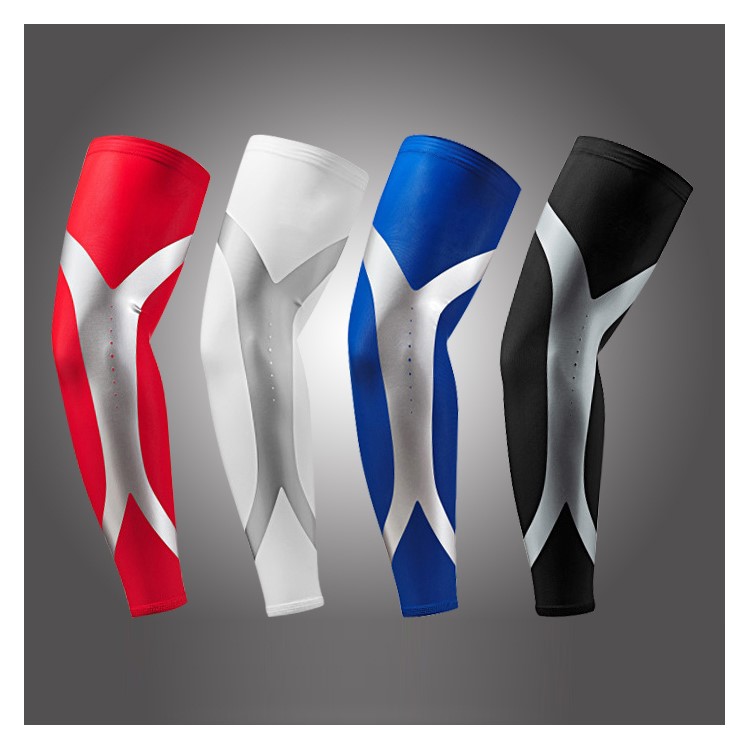 One Pair Sports Protector Compression Long Arm Guard Sleeve for Basketball, Football, Running - Blue / M Size-2