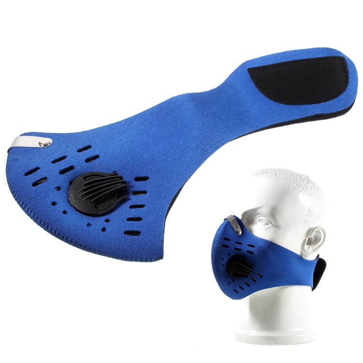 Outdoor Anti-pollution Anti-dust Mask Protector with Exhale Valve and Activated Carbon Filtration Layer - Blue-1