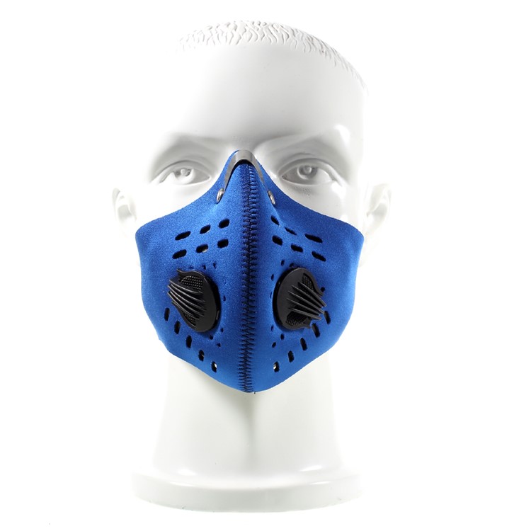 Outdoor Anti-pollution Anti-dust Mask Protector with Exhale Valve and Activated Carbon Filtration Layer - Blue-4