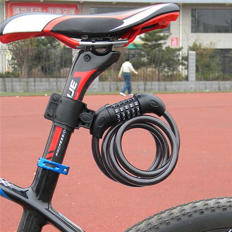 Anti-theft Bicycle Chain Lock 5-Digit Password Bike Security Protector with Fixed Mount-1
