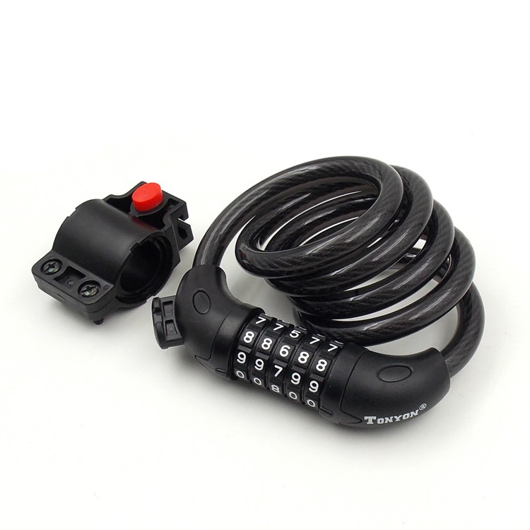 Anti-theft Bicycle Chain Lock 5-Digit Password Bike Security Protector with Fixed Mount-3