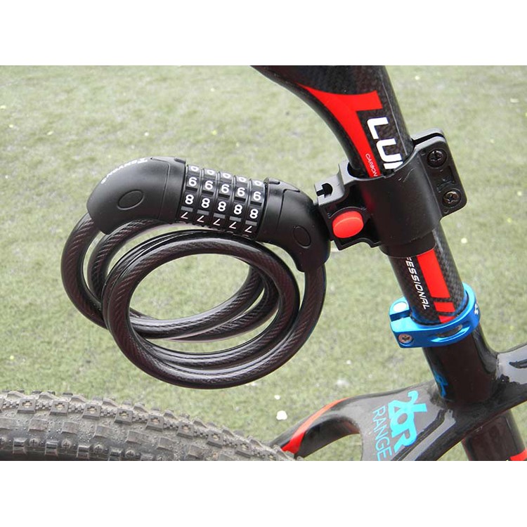Anti-theft Bicycle Chain Lock 5-Digit Password Bike Security Protector with Fixed Mount-8