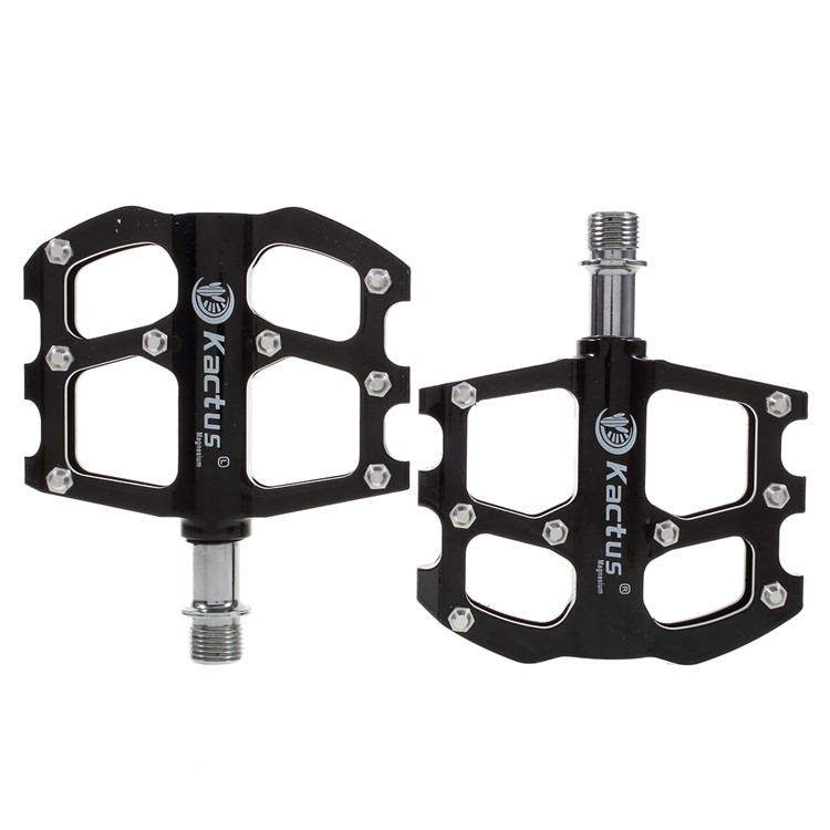 1 Pair of KACTUS Magnesium Alloy CNC MTB Bicycle Pedals with CRMO Steel Axle - Black-2