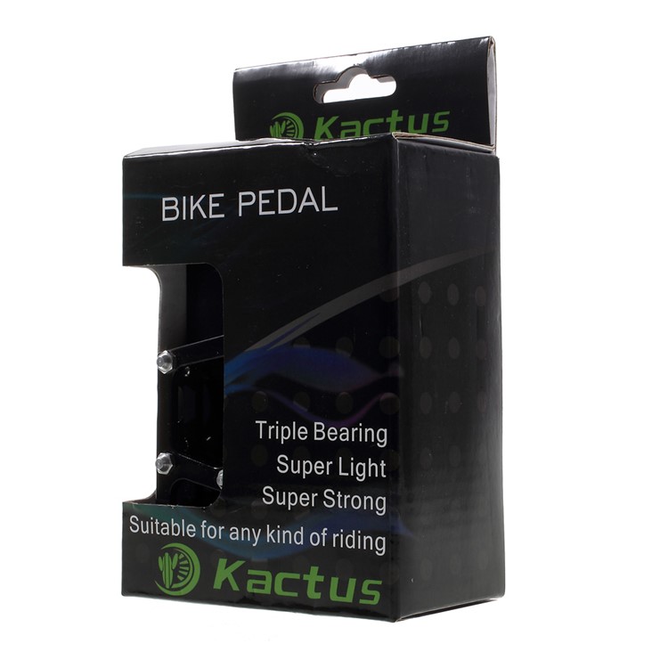 1 Pair of KACTUS Magnesium Alloy CNC MTB Bicycle Pedals with CRMO Steel Axle - Black-6