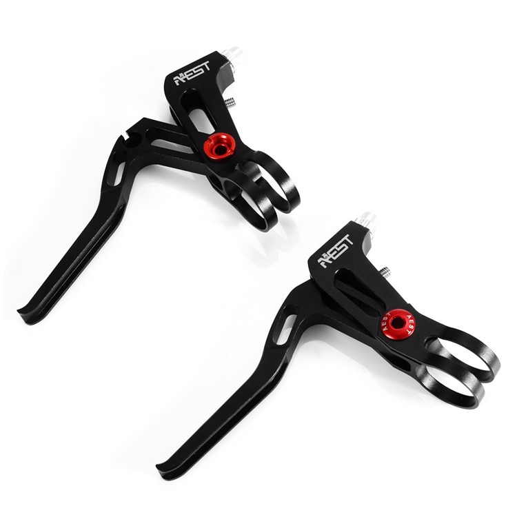1 Pair AEST CNC Aviation Aluminum Super Light Bike Bicycle Brake Lever - Black-1