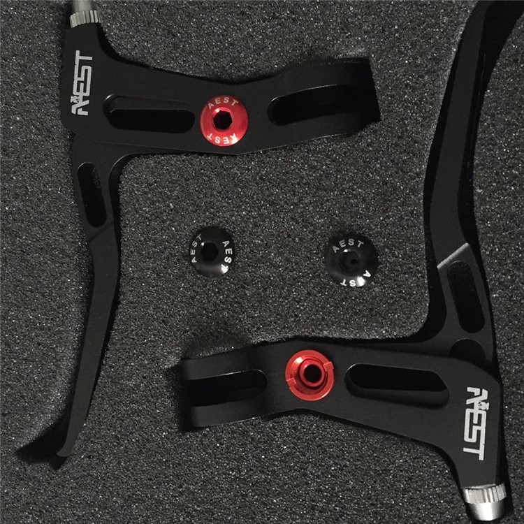 1 Pair AEST CNC Aviation Aluminum Super Light Bike Bicycle Brake Lever - Black-5